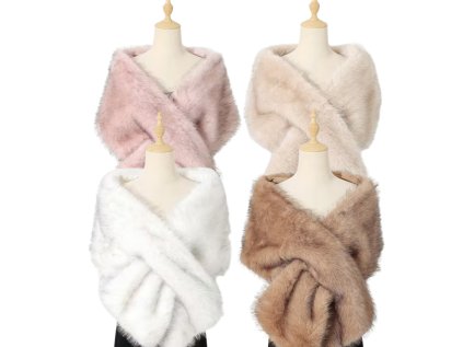 luxusní kožešinová šála štola přes ramena