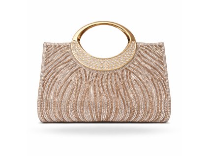 zlatá společenská kabelka s kamínky Lorenza