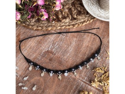 černý micro macrame náhrdelník Alira