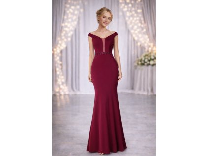 dlouhé vínové společenské šaty upnuté na tělo Anna
