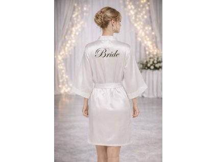 bílý svatební župánek pro nevěstu Bride