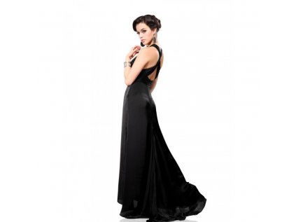 elegantní černé dlouhé společenské šaty Alisa