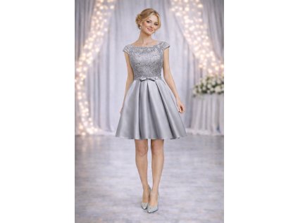 krátké šedivé společenské šaty do tanečních Mina