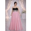 dlouhé růžové tylové maturitní plesové šaty Violet
