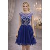 krátké modré společenské šaty do tanečních