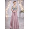 luxusni ruzove plesove saty satenove vinona
