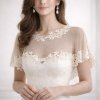 tylové společenské bolerko s krajkou krémové