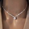 jemný stříbrný společenský náhrdelník Dropy