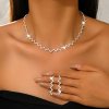 stříbrná štrasová souprava Sabrina - náhrdelník a náušnice
