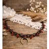 hnědý micro macrame náhrdelník s půlměsícem Luna