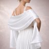 saténový šál přes ramena přehoz přes společenské šaty výběr barev bílá