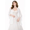bílý šifonový společenský šál přes šaty
