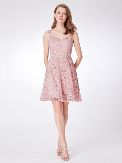 Ever Pretty krátké růžové šaty 4038 (* Velikost 4XL / 48 / 16 / 20)