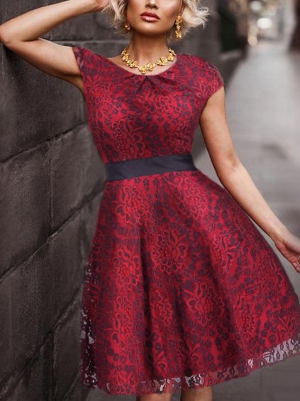 Ever Pretty letní šaty s krajkou 4024 (* Velikost 4XL / 48 / 16 / 20)