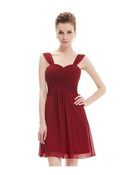 Ever Pretty plesové šaty krátké bordo 3539 (* Velikost L / 40 / 10 / 12)