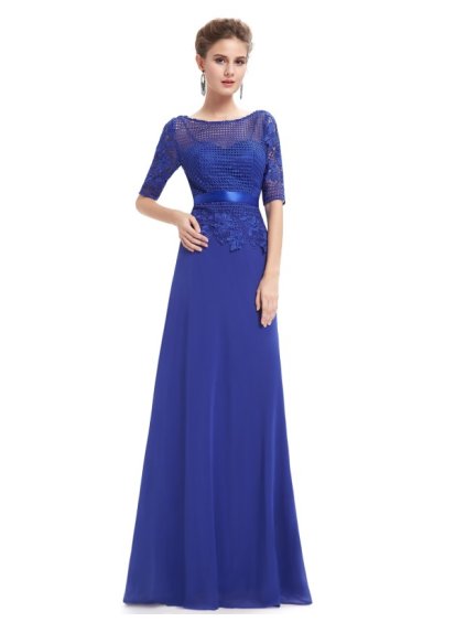 Ever Pretty plesové šaty modré 8706 (* Velikost S / 36 / 06 / 08)