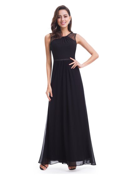 Ever Pretty plesové šaty s perličkami černé 8742 (* Velikost XXL / 44 / 12 / 16)