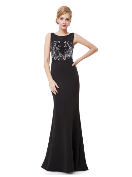 Ever Pretty společenské šaty černé 8446 (* Velikost S / 36 / 06 / 08)