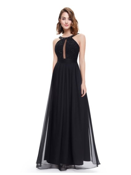 Ever Pretty šaty dlouhé černé 8572 (* Velikost L / 40 / 10 / 12)