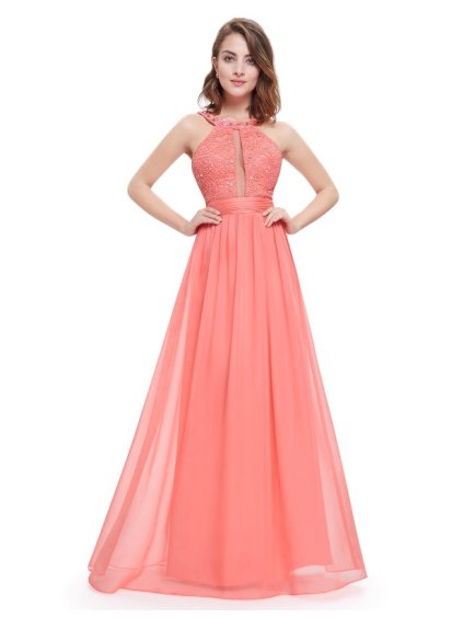 Ever Pretty šaty dlouhé korálové 8572 (* Velikost L / 40 / 08 / 12)