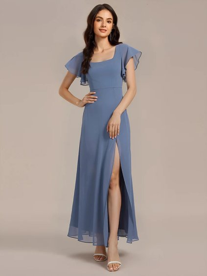 Ever Pretty šaty dlouhé v modré barvě 2409 (*Velikost 4XL / 48 / 16 / 20)