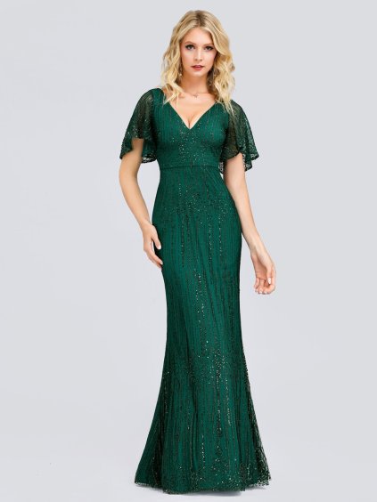Dlouhé zelené šaty Ever Pretty 0838 (* Velikost 6XL / 52 / 20 / 24)