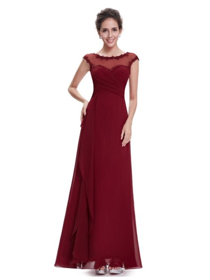Elegantní Ever Pretty plesové šaty bordo 8619 (* Velikost L / 40 / 08 / 12)