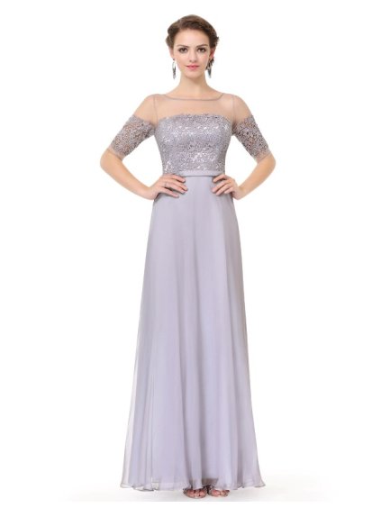 Elegantní Ever Pretty plesové šaty šedé 8459 (* Velikost XL / 42 / 10 / 14)