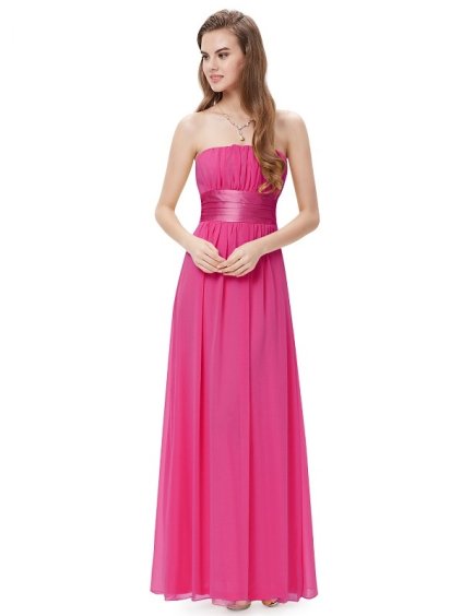 Jemné plesové šaty s mašlí magenta 9060 HP (*Velikost M / 38 / 08 / 10)