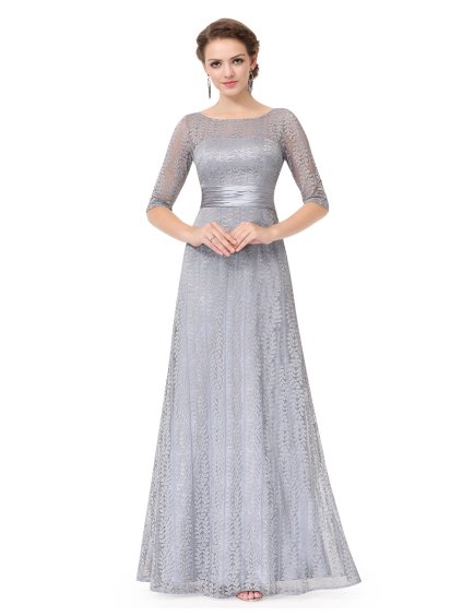 Šedé šaty Ever Pretty plesové šaty dlouhé 8878 (* Velikost 4XL / 48 / 16 / 20)