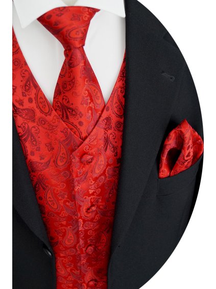 Červená svatební vesta