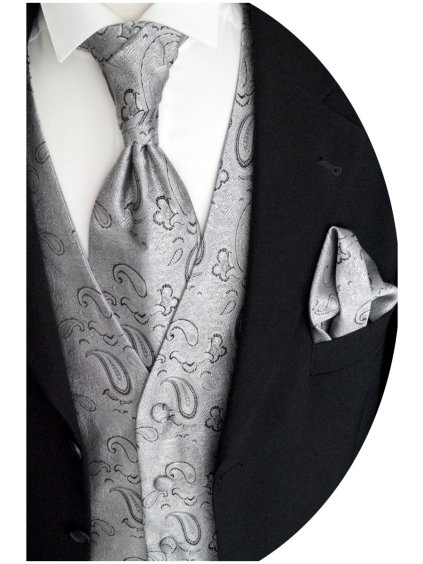 23 8 svatební vesta stříbrná