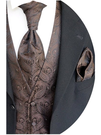 Hnědá společenská vesta