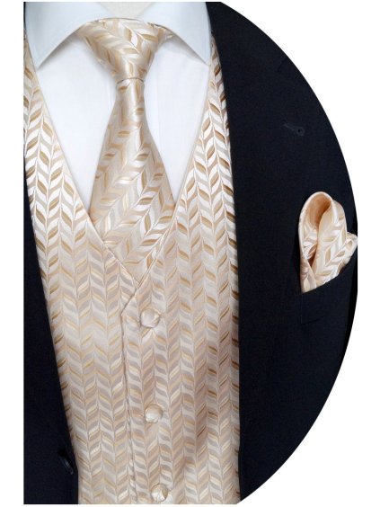 Svatební vesta 24-1 kravata, regata a kapesníček (Prodloužená velikost 102)