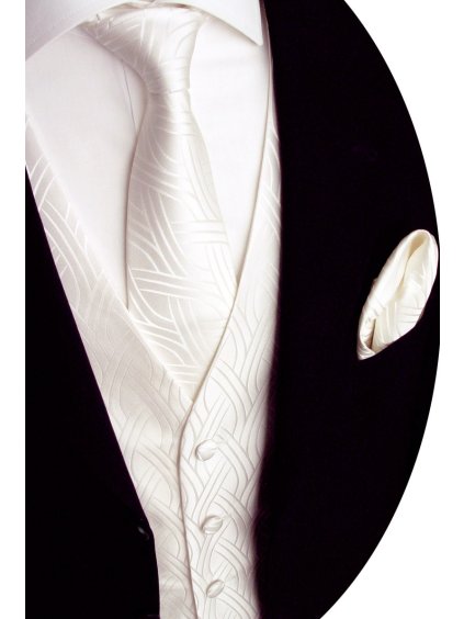 Svatební vesta ivory s kravatou