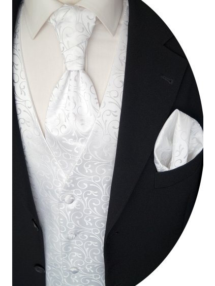 Svatební vesta Beytnur 30-1 kravata, plastron a kapesníček (Prodloužená velikost 102)