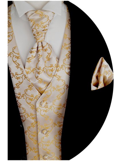 Svatební vesta Beytnur 8-2 regata, plastron a kapesníček (Prodloužená velikost 102)