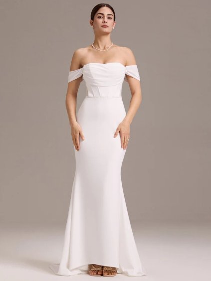 Bílé šaty Ever Pretty dlouhé 0117WH (* Velikost XS / 34 / 02 / 06)