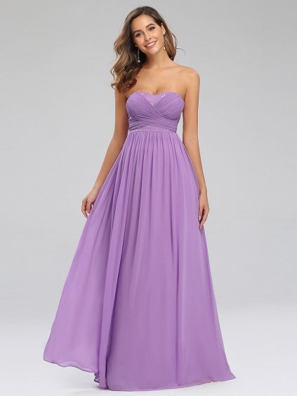 Ever Pretty fialové šaty bez ramínek 7057 (* Velikost S / 36 / 04 / 08)