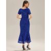Společenksé krátké safírově modré šaty 2387 (*Velikost 9XL / 58 / 26 / 30)