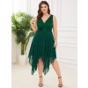 Ever Pretty krátké zelené šaty 0207 (* Velikost 9XL / 58 / 26 / 30)