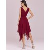 Ever Pretty letní šaty s cípy bordo 3143 (* Velikost 9XL / 58 / 26 / 30)