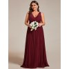 Ever Pretty luxusní bordo šaty 2133 (* Velikost 9XL / 58 / 26 / 30)