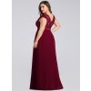 Ever Pretty luxusní bordo šaty s krajkou 7344 (* Velikost XXXL / 46 / 14 / 18)