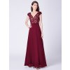 Ever Pretty luxusní bordo šaty s krajkou 7344 (* Velikost XXXL / 46 / 14 / 18)