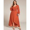 Ever Pretty luxusní oranžové šaty 3027 (* Velikost 9XL / 58 / 26 / 30)