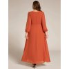Ever Pretty luxusní oranžové šaty 3027 (* Velikost 9XL / 58 / 26 / 30)
