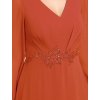 Ever Pretty luxusní oranžové šaty 3027 (* Velikost 9XL / 58 / 26 / 30)