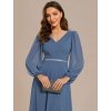 Ever Pretty luxusní šedo modré šaty 1981 (* Velikost 9XL / 58 / 26 / 30)