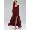 Ever Pretty luxusní tmavě bordo šaty 0739 (* Velikost 9XL / 58 / 26 / 30)